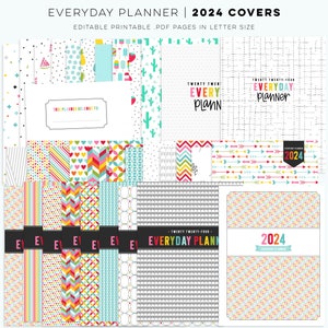 2024 Everyday Planner UPDATE EDITABLE Letter Size Free Font Digital PDF Pages Printables Organizers Inserts image 3