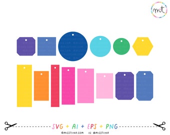 Gift and Clothing Hang Tags 3 SVG Digital Die Cutting Files, Silhouette, Cricut, card making, scrapbooking, clipart