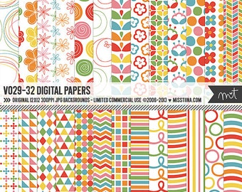 Vo.29-32 Digital Papers - 26 patterns for scrapbooking, cards, invitations, printables and more - instant download - CU OK