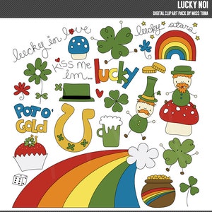 Lucky No1 Digital Clipart Clip Art Illustrations - instant download - limited commercial use ok