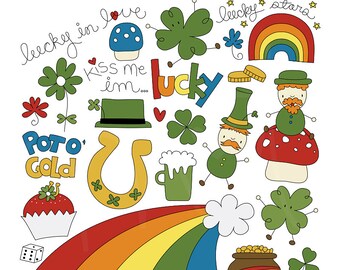 Lucky No1 Digital Clipart Clip Art Illustrations - instant download - limited commercial use ok