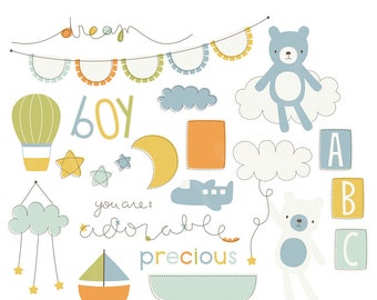 Usted es: Boy Digital Clipart Clip Art Illustrations - descarga instantánea - uso comercial limitado ok
