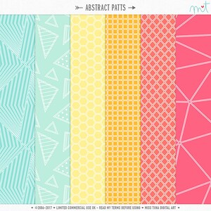 Abstract Patts Digital Papers - 6 padrões para scrapbooking, cartões, convites, imprimíveis e muito mais - download instantâneo - CU OK
