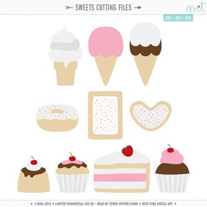 Arquivos de corte digital Sweets SVG DXF para máquinas de corte, fabricação de cartões, scrapbooking - download instantâneo - uso comercial limitado ok