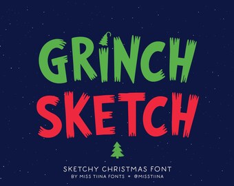 MTF Grinch Sketch - Hand-drawn Font, Silhouette Fonts, Fonts for Cricut, Modern Fonts, Procreate Fonts, Fun Fonts