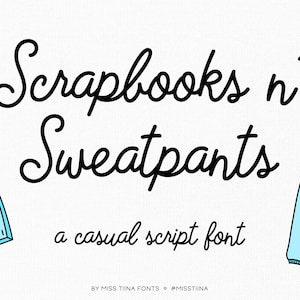MTF Scrapbooks n' Sweatpants - Miss Tiina Fonts - Cute Hand-drawn Barbie inspired Script Font - limited commercial use ok