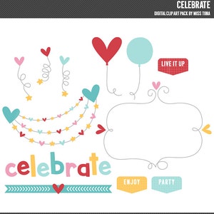 Comemore ilustrações de clipart de clipart digital - download instantâneo - uso comercial limitado ok