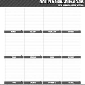 Good Life 14 Digital Journal Cards - 3x4 project life inspired scrapbooking journaling note cards  - instant download - CU OK