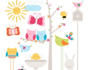 Bloomified Cuties Digital Clipart Clip Art Illustrations - instant download - limited commercial use ok