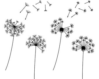 Dandelions Digital Stamps Doodles Clipart Clip Art Illustrations - instant download - limited commercial use ok