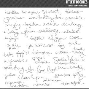 Title It Doodles Digital Stamps Clipart Clip Art Illustrations - instant download - limited commercial use ok