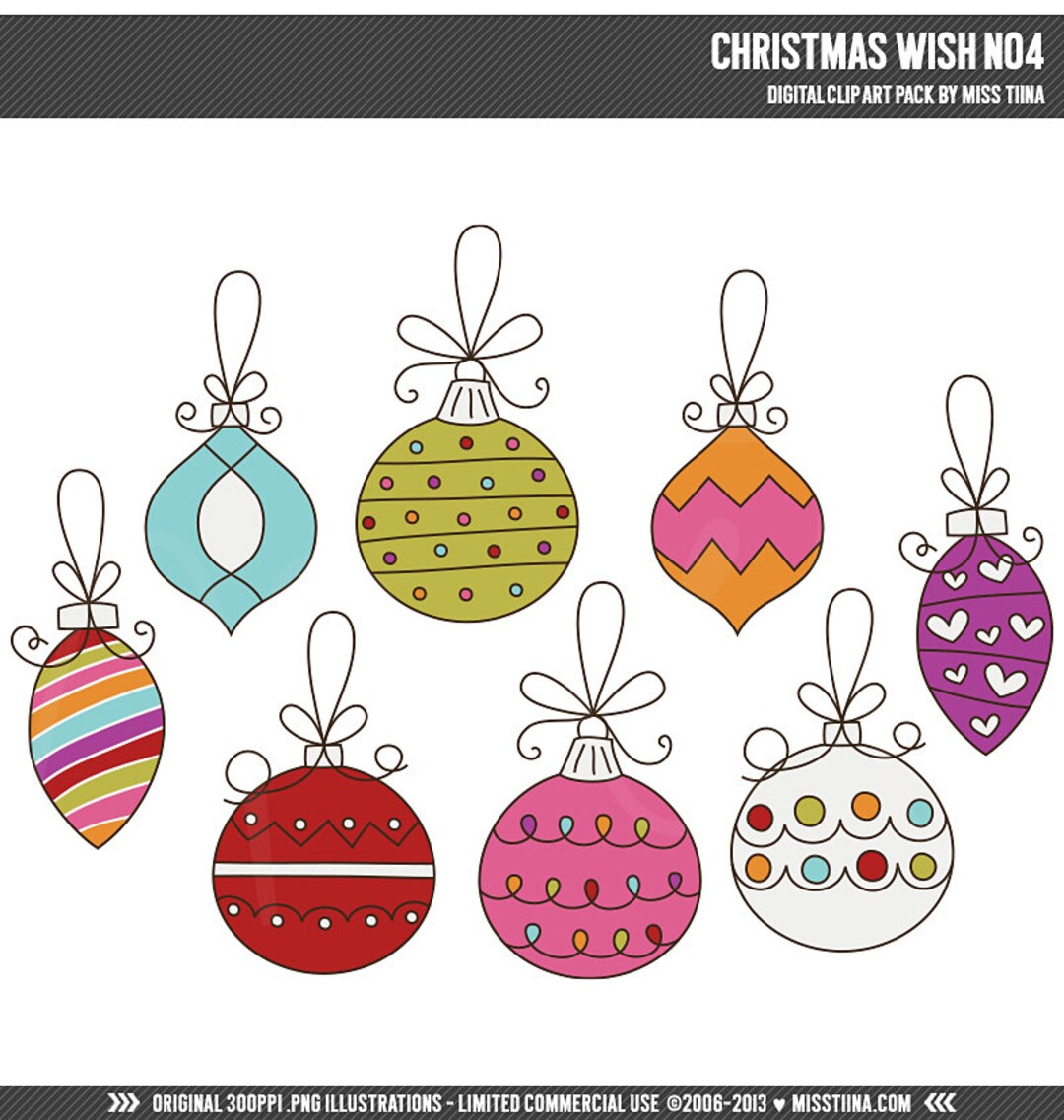 Christmas Wish No4 Digital Clipart Clip Art Illustrations Etsy