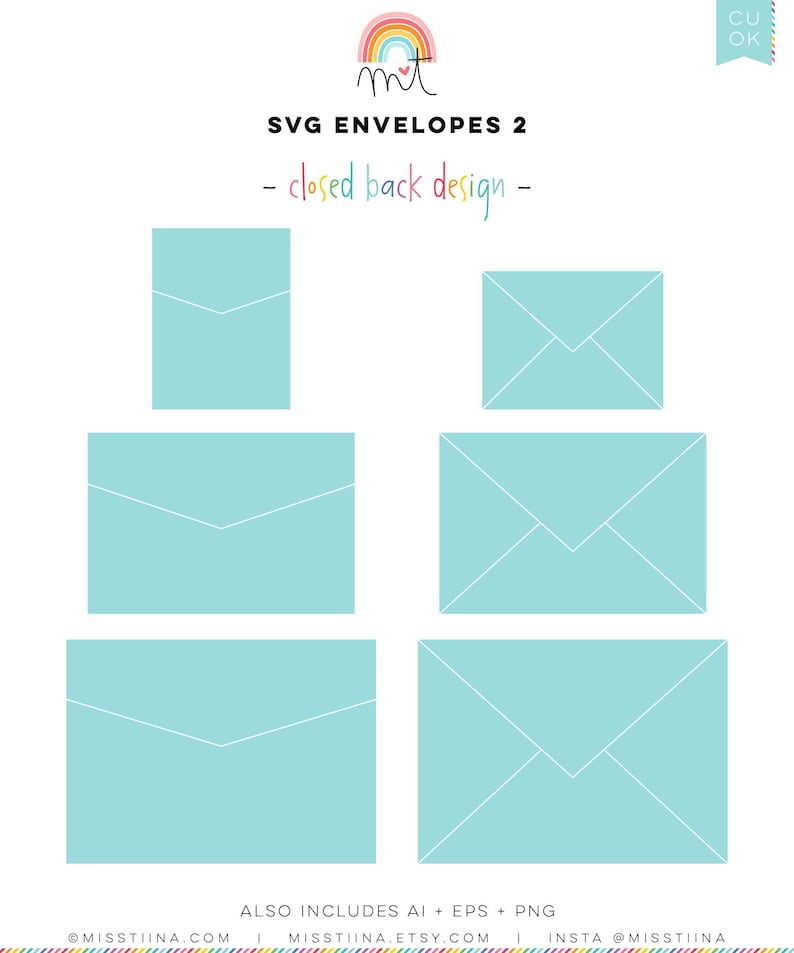 Envelopes 2 SVG Digital Die Cutting Files With Liners Cards Etsy