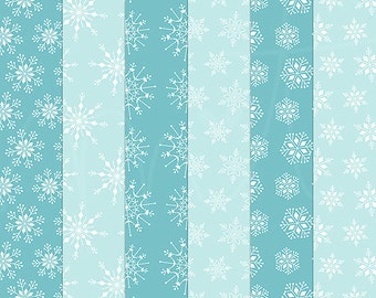 Snowflakes Digital Papers - 6 patterns for scrapbooking, cards, invitations, printables and more - instant download - CU OK