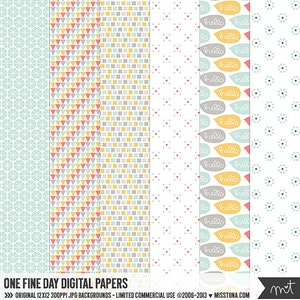 Een fijne dag digitale Papers - 6 patronen voor scrapbooking, kaarten, uitnodigingen, printables en meer - instant download - CU OK