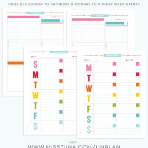 Unplan Undated Planner Printables PDF Pages in 5 Sizes Daily/weekly ...