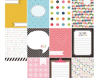 Bold & Crafty Digital Journal Cards - 3x4 project life inspired printable scrapbooking journaling note cards  - instant download - CU OK