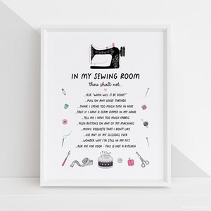 Sewing Room Rules In my sewing room... DIY Printable Digital Wall Art craft room home decor PDF JPG 5 sizes image 1