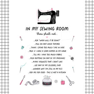 Sewing Room Rules In my sewing room... DIY Printable Digital Wall Art craft room home decor PDF JPG 5 sizes image 2