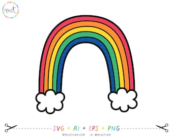 Tall Rainbow SVG Digital Cut Files + Vectors and Clipart Printables