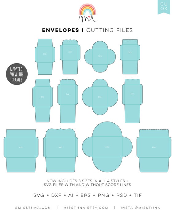 Envelopes 1 Svg Dxf Digital Die Cuts Cutting Machines Etsy