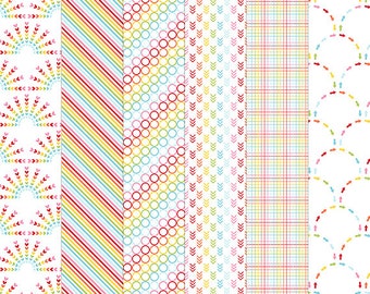 Rainbow-y Digital Papers - 6 patterns for scrapbooking, cards, invitations, printables and more - instant download - CU OK