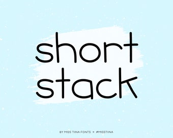 MTF Short Stack - Miss Tiina Fonts - Open Type .OTF + True Type .TTF - limited commercial use ok