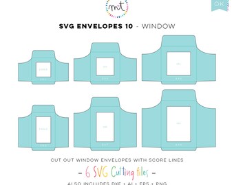 Envelopes 10 Window SVG Digital Die Cutting files with liners + cards - templates card making wedding birthday invitations printables