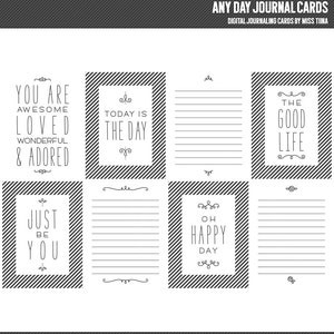 Cartões de diário digital para qualquer dia - cartões de anotações para diário de scrapbooking inspirados na vida do projeto 3x4 - download instantâneo - CU OK