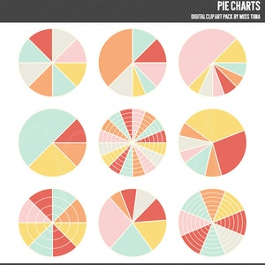 Cirkeldiagrammen digitale Clipart Clip Art illustraties - instant download - beperkt commercieel gebruik ok