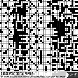 Crossword Digital Papers 6 patterns for scrapbooking, cards, invitations, printables and more instant download CU OK image 1