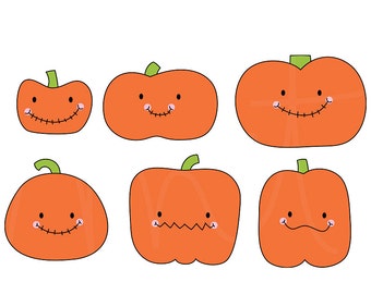 Sweet Cheeks Halloween Pumpkins Digital Clipart Clip Art Illustrations - instant download - limited commercial use ok