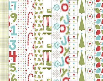 Very Merry Digital Papers - 12 patterns for scrapbooking, cards, invitations, printables and more - instant download - CU OK