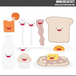 Mmm Breakfast Digital Clipart Clip Art Illustrations - instant download - limited commercial use ok