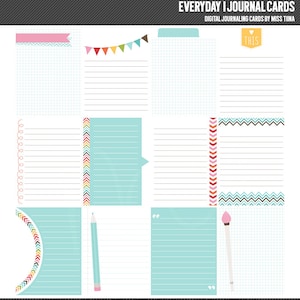 Everyday 1 Digital Journal Cards - 3x4 project life inspired printable scrapbooking journaling tarjetas de notas - descarga instantánea - CU OK