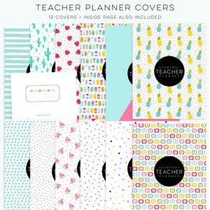 Teacher Planner DIGITAL PDF Printable Pages student info, goals, lesson plans, reading, grades, classroom, homeschooling FREE Font image 2