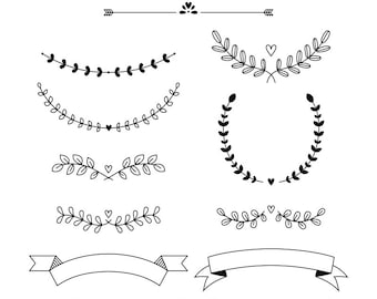 Doodled Vo6 Digital Stamps Clipart Clip Art Illustrations - instant download - limited commercial use ok