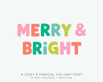 MTF Merry & Bright - Hand-drawn Font, Silhouette Fonts, Fonts for Cricut, Modern Fonts, Procreate Fonts, Fun Fonts