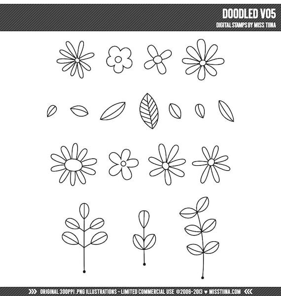 digital stamp c lip art patterns Doodled Vo5 Digital Stamps Clipart Clip Art Illustrations - instant  download