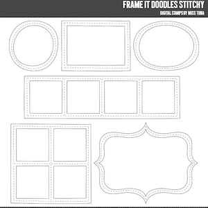 Frame It Doodles Stitchy Digital Stamps Clipart Clip Art Illustrations - instant download - limited commercial use ok