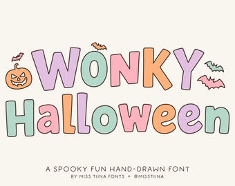 MTF Wonky Halloween - Hand-drawn Font, Silhouette Fonts, Fonts for Cricut, Modern Fonts, Procreate Fonts, Fun Fonts