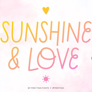 MTF Sunshine & Love Miss Tiina Fonts Cute Hand-drawn Font limited commercial use ok zdjęcie 1