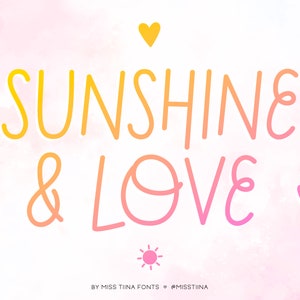 MTF Sunshine & Love Miss Tiina Fonts Cute Hand-drawn Font limited commercial use ok image 1