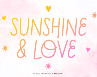 MTF Sunshine & Love - Miss Tiina Fonts - Cute Hand-drawn Font - limited commercial use ok