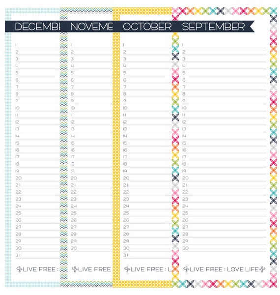 Live Free : Love Life Perpetual Calendar Digital Templates Instant Download  Limited Commercial Use Ok - Etsy