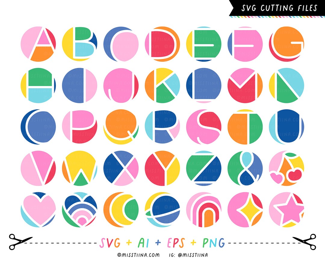 Colorblock Alphabet SVG Digital Die Cutting Files, Silhouette, Cricut ...