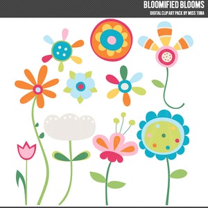Bloomified Blooms Digital Clipart Clip Art Ilustrações - download instantâneo - uso comercial limitado ok