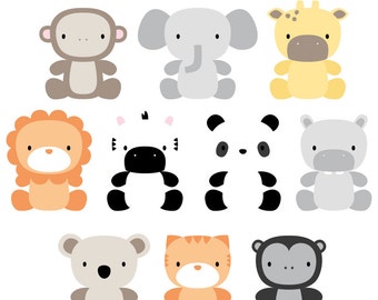 Oh So Cute Jungle Digital Clipart Clip Art Illustrations - instant download - limited commercial use ok