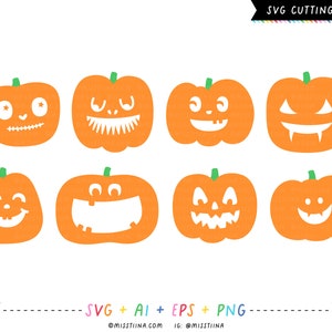 Jack-o-Lanterns SVG AI PNG Halloween Pumpkins Digital Die Cut Files for cutting machines, card making, scrapbooking - commercial use