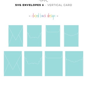 Envelopes 6 Vertical Card SVG Digital Die Cutting files with liners cards templates card making wedding birthday invitations printables image 3